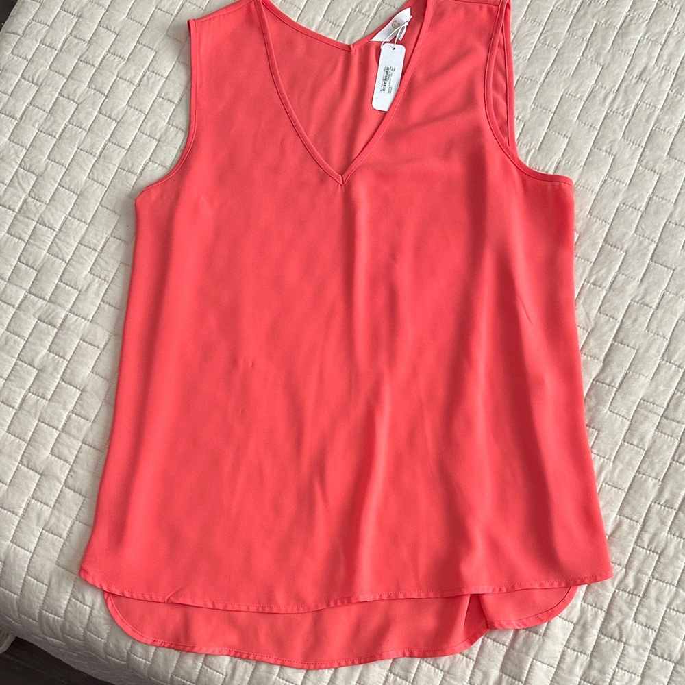 Vibrant Coral Sleeveless Top